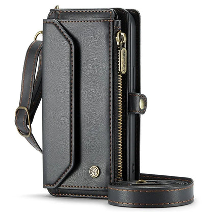 CASEME C36 Series For iPhone 16 Pro Max Case Zipper Wallet Leather Phone Cover with Straps