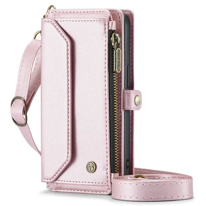 CASEME C36 Series For iPhone 16 Pro Case Zipper Wallet Leather Phone Cover with Straps