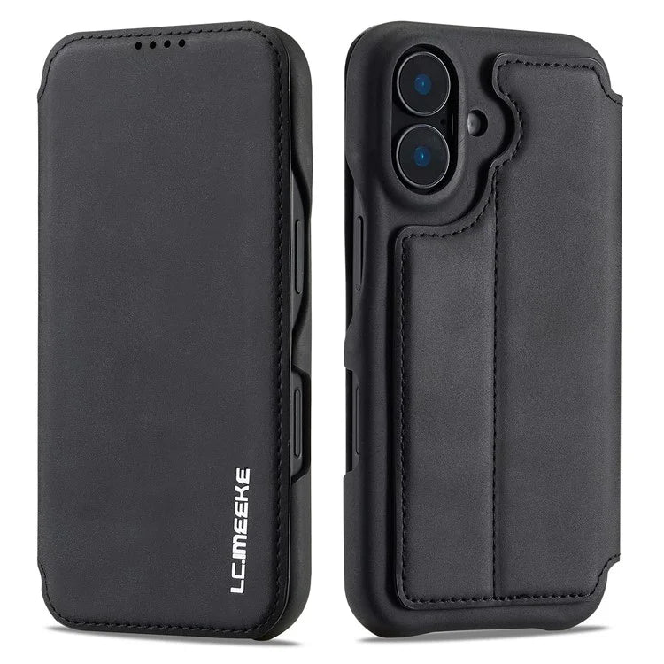 LC.IMEEKE For iPhone 16 Plus Case Card Holder Stand Leather Phone Cover