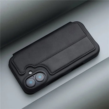 LC.IMEEKE For iPhone 16 Plus Case Card Holder Stand Leather Phone Cover