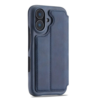 LC.IMEEKE For iPhone 16 Plus Case Card Holder Stand Leather Phone Cover