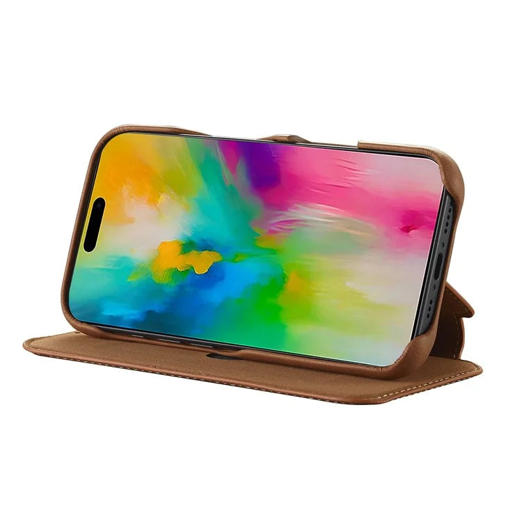 LC.IMEEKE For iPhone 16 Plus Case Card Holder Stand Leather Phone Cover