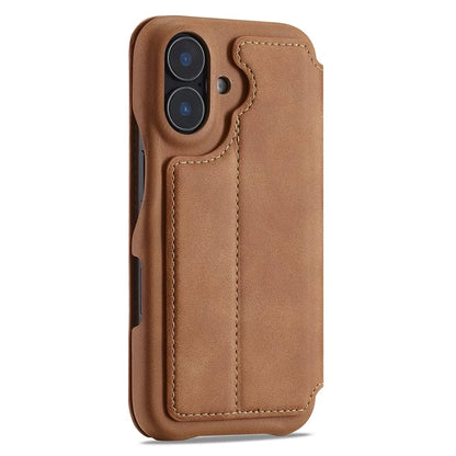 LC.IMEEKE For iPhone 16 Plus Case Card Holder Stand Leather Phone Cover
