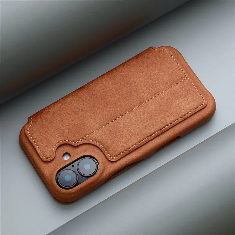 LC.IMEEKE For iPhone 16 Plus Case Card Holder Stand Leather Phone Cover