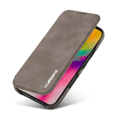 LC.IMEEKE For iPhone 16 Plus Case Card Holder Stand Leather Phone Cover