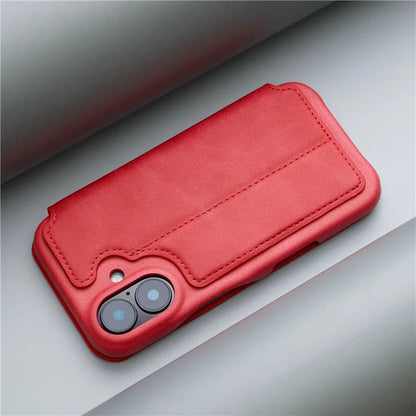 LC.IMEEKE For iPhone 16 Plus Case Card Holder Stand Leather Phone Cover