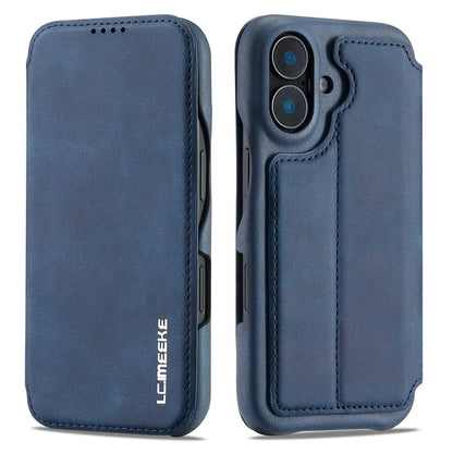LC.IMEEKE For iPhone 16 Case Card Holder Stand Leather Phone Cover