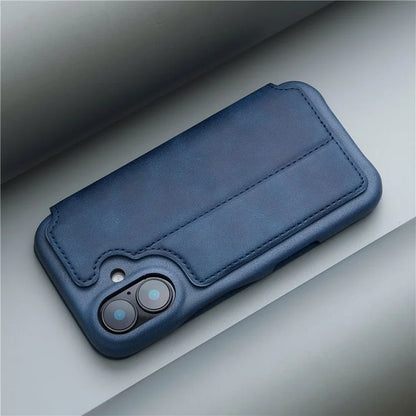 LC.IMEEKE For iPhone 16 Case Card Holder Stand Leather Phone Cover