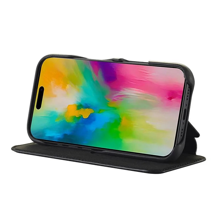 LC.IMEEKE For iPhone 16 Case Card Holder Stand Leather Phone Cover