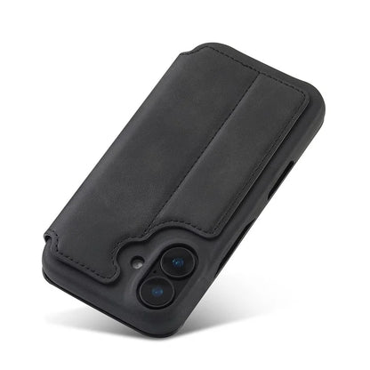 LC.IMEEKE For iPhone 16 Case Card Holder Stand Leather Phone Cover