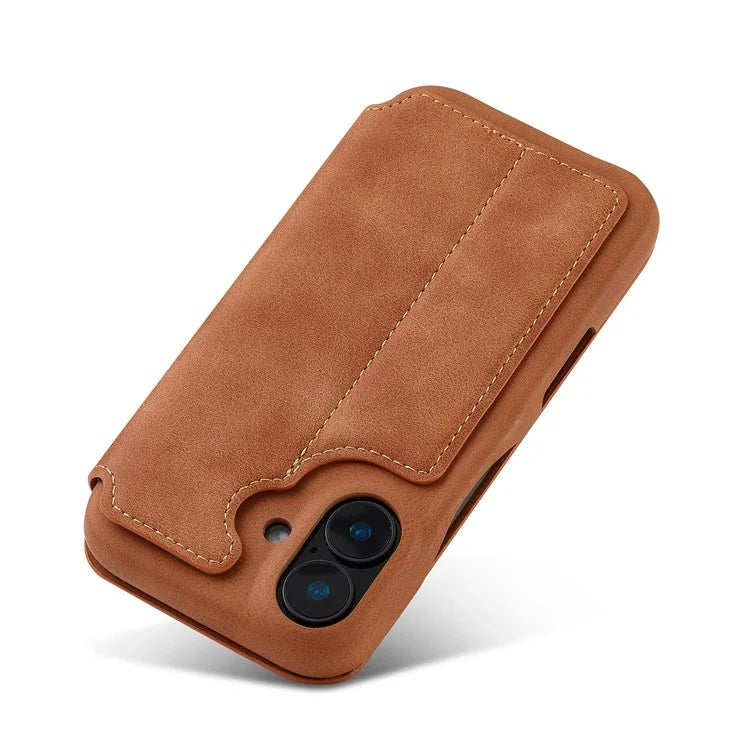 LC.IMEEKE For iPhone 16 Case Card Holder Stand Leather Phone Cover