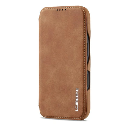 LC.IMEEKE For iPhone 16 Case Card Holder Stand Leather Phone Cover