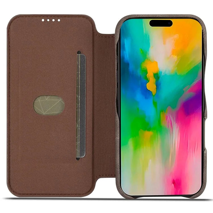LC.IMEEKE For iPhone 16 Case Card Holder Stand Leather Phone Cover
