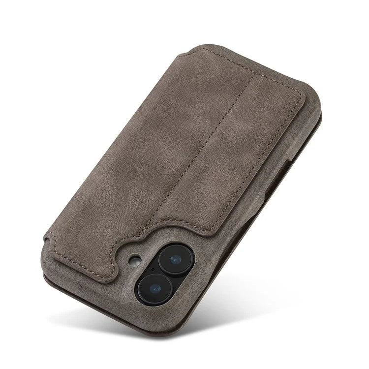 LC.IMEEKE For iPhone 16 Case Card Holder Stand Leather Phone Cover