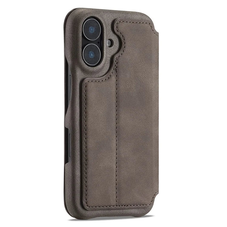 LC.IMEEKE For iPhone 16 Case Card Holder Stand Leather Phone Cover