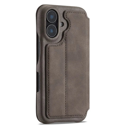 LC.IMEEKE For iPhone 16 Case Card Holder Stand Leather Phone Cover