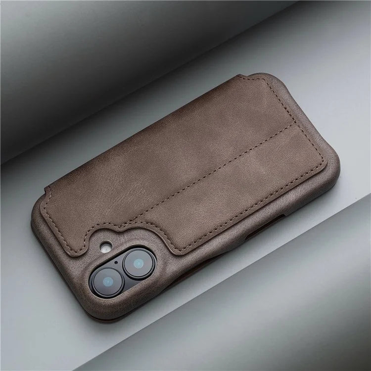 LC.IMEEKE For iPhone 16 Case Card Holder Stand Leather Phone Cover