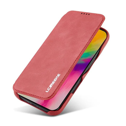 LC.IMEEKE For iPhone 16 Case Card Holder Stand Leather Phone Cover