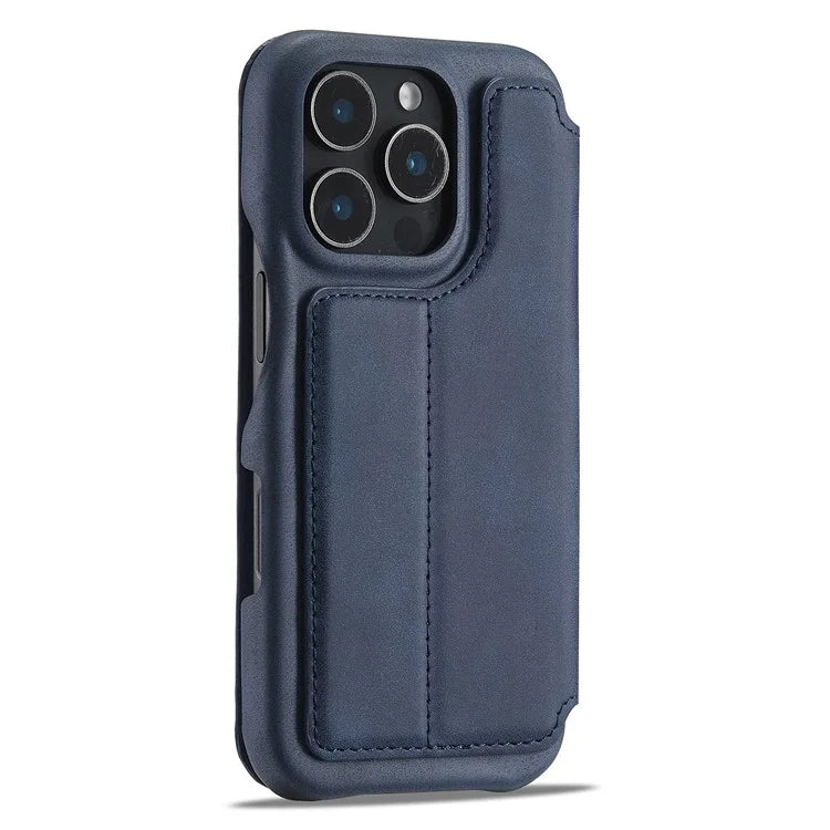LC.IMEEKE For iPhone 16 Pro Max Case Card Holder Stand Leather Phone Cover
