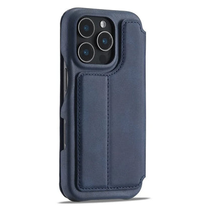 LC.IMEEKE For iPhone 16 Pro Max Case Card Holder Stand Leather Phone Cover