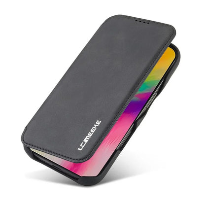 LC.IMEEKE For iPhone 16 Pro Max Case Card Holder Stand Leather Phone Cover
