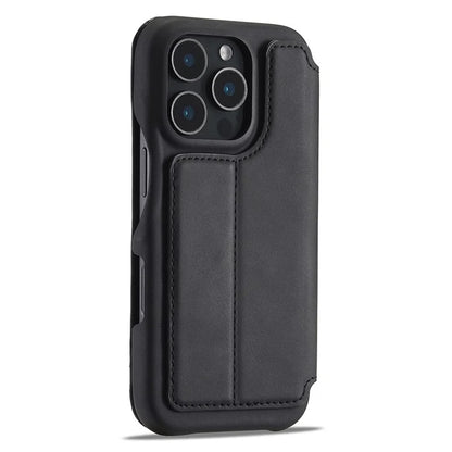 LC.IMEEKE For iPhone 16 Pro Max Case Card Holder Stand Leather Phone Cover