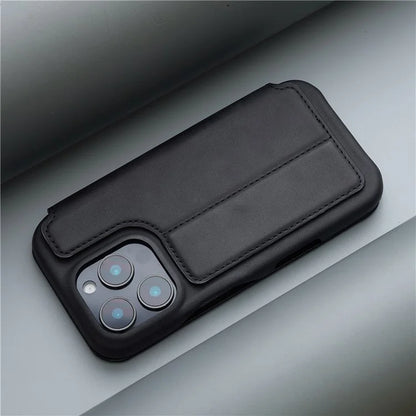 LC.IMEEKE For iPhone 16 Pro Max Case Card Holder Stand Leather Phone Cover