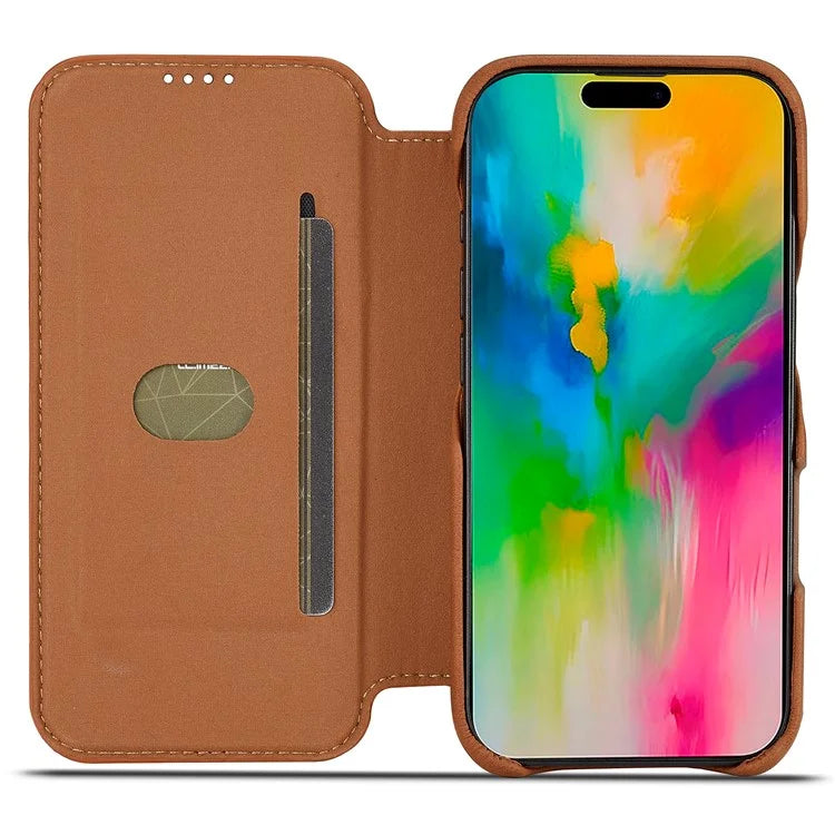 LC.IMEEKE For iPhone 16 Pro Max Case Card Holder Stand Leather Phone Cover