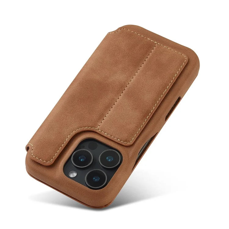 LC.IMEEKE For iPhone 16 Pro Max Case Card Holder Stand Leather Phone Cover