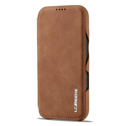 LC.IMEEKE For iPhone 16 Pro Max Case Card Holder Stand Leather Phone Cover
