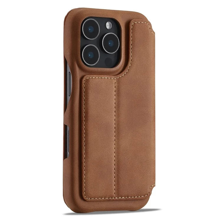 LC.IMEEKE For iPhone 16 Pro Max Case Card Holder Stand Leather Phone Cover