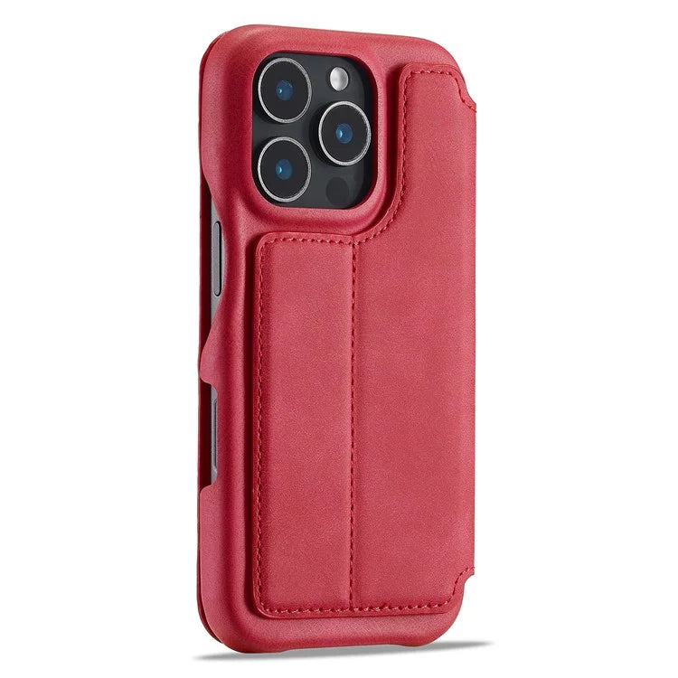 LC.IMEEKE For iPhone 16 Pro Max Case Card Holder Stand Leather Phone Cover