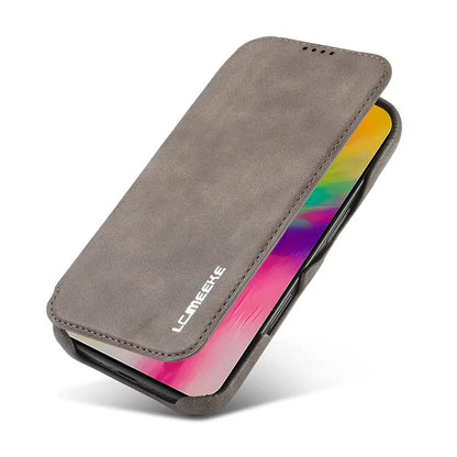 LC.IMEEKE For iPhone 16 Pro Max Case Card Holder Stand Leather Phone Cover