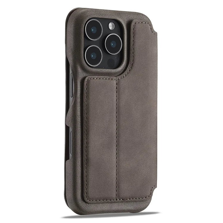 LC.IMEEKE For iPhone 16 Pro Max Case Card Holder Stand Leather Phone Cover