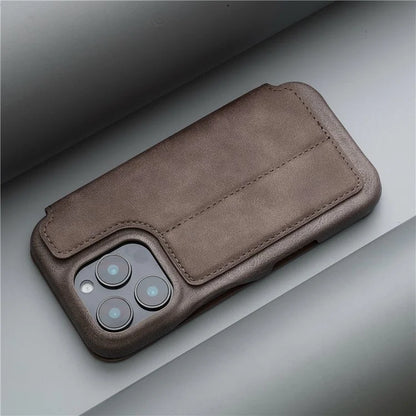 LC.IMEEKE For iPhone 16 Pro Max Case Card Holder Stand Leather Phone Cover