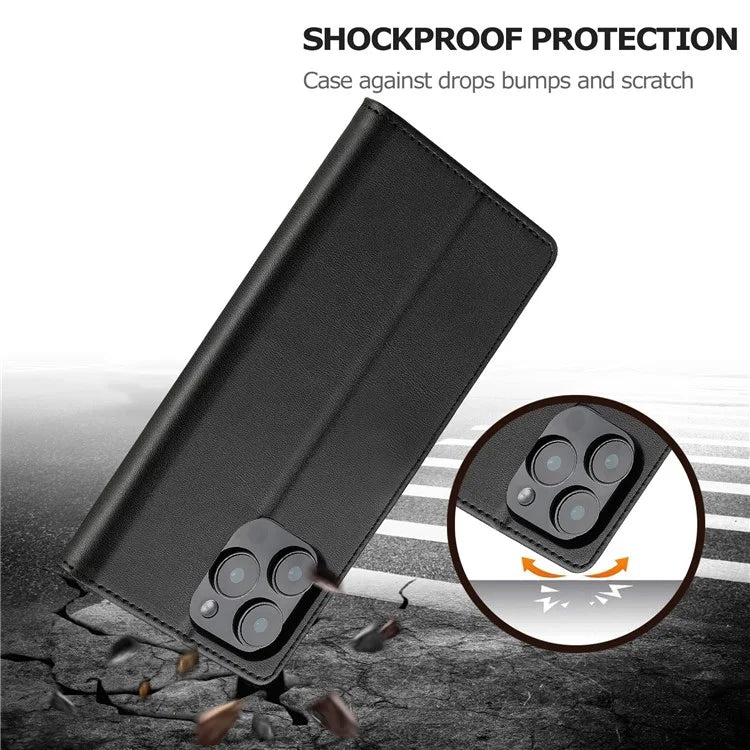 LC.IMEEKE For iPhone 16 Pro Case Calf Texture PU Leather Stand Wallet Phone Cover