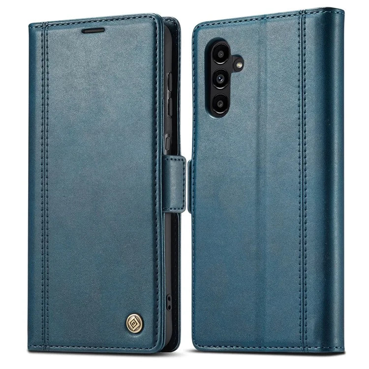 LC.IMEEKE For Samsung Galaxy S24 FE Leather Case Imprint Lines Phone Cover Wallet Stand