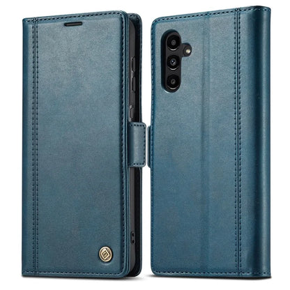 LC.IMEEKE For Samsung Galaxy S24 FE Leather Case Imprint Lines Phone Cover Wallet Stand