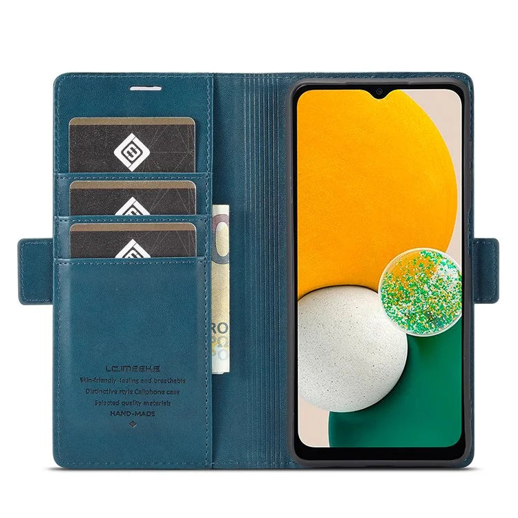 LC.IMEEKE For Samsung Galaxy S24 FE Leather Case Imprint Lines Phone Cover Wallet Stand