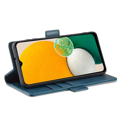 LC.IMEEKE For Samsung Galaxy S24 FE Leather Case Imprint Lines Phone Cover Wallet Stand