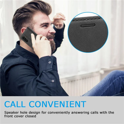 LC.IMEEKE For Samsung Galaxy S24 FE Case Wallet Microfiber Leather Phone Cover