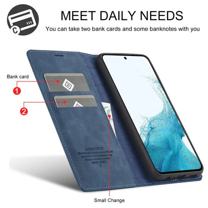 LC.IMEEKE For Samsung Galaxy S24 FE Case Wallet Microfiber Leather Phone Cover