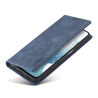 LC.IMEEKE For Samsung Galaxy S24 FE Case Wallet Microfiber Leather Phone Cover