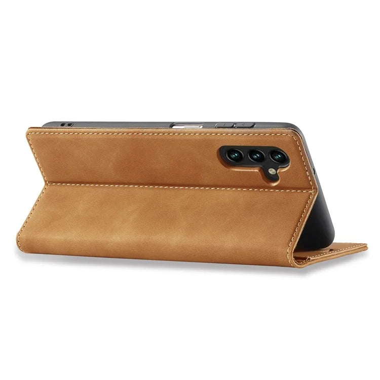LC.IMEEKE For Samsung Galaxy S24 FE Case Wallet Microfiber Leather Phone Cover