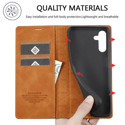 LC.IMEEKE For Samsung Galaxy S24 FE Case Wallet Microfiber Leather Phone Cover