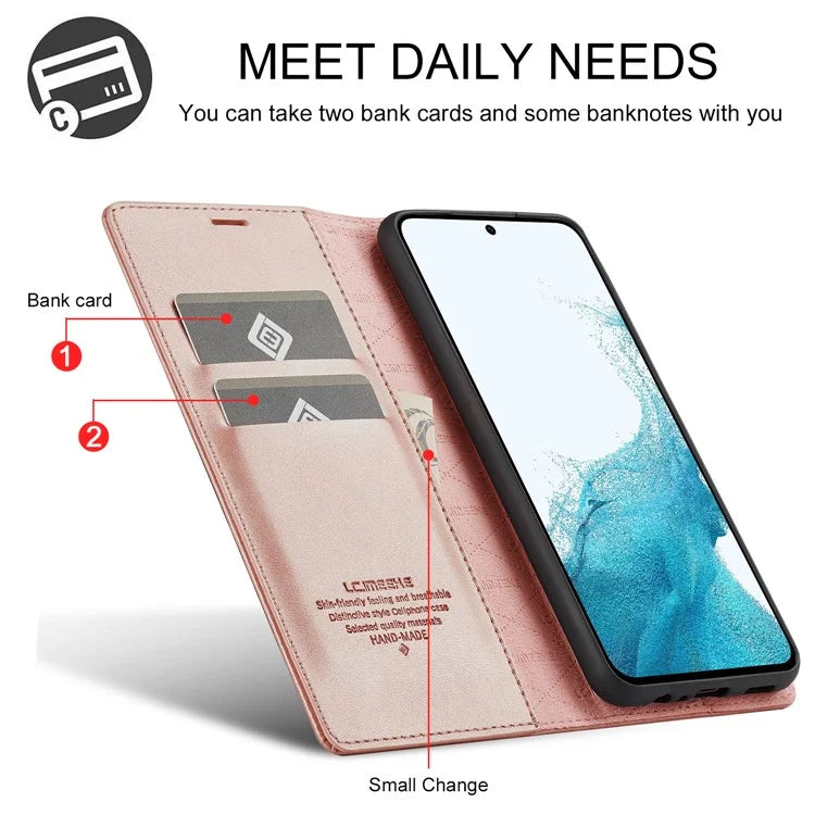 LC.IMEEKE For Samsung Galaxy S24 FE Case Wallet Microfiber Leather Phone Cover