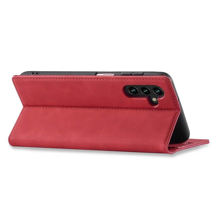 LC.IMEEKE For Samsung Galaxy S24 FE Case Wallet Microfiber Leather Phone Cover
