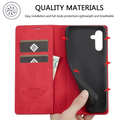 LC.IMEEKE For Samsung Galaxy S24 FE Case Wallet Microfiber Leather Phone Cover