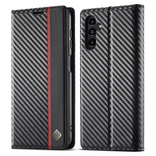 LC.IMEEKE For Samsung Galaxy S24 FE Case Carbon Fiber Texture Phone Cover Stand Card Holder