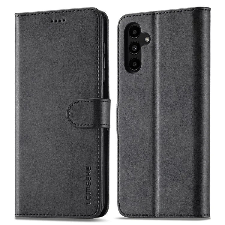 LC.IMEEKE For Samsung Galaxy S24 FE Case Calf Texture PU Leather Stand Wallet Phone Cover